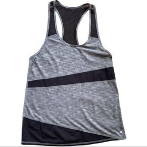Express Exp Core Gray Black Mesh Racerback Performance Tank Top Womens S